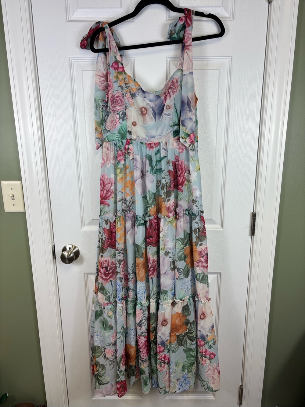 Baltic Born Anita maxi dress light blue floral print sz med - Picture 6 of 12